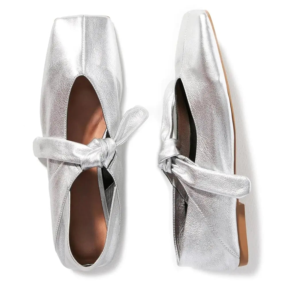 DoraTasia Cute Square Toe Ladies Ballet Shoes Fashion Flat - The Kings Lots