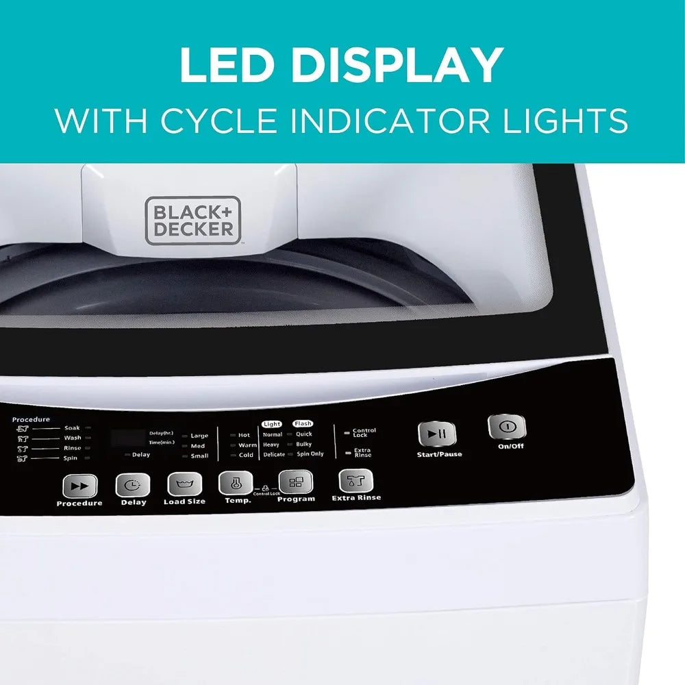 Small Portable Washer 2.0 Cu.Ft. for Household Use with LED Display