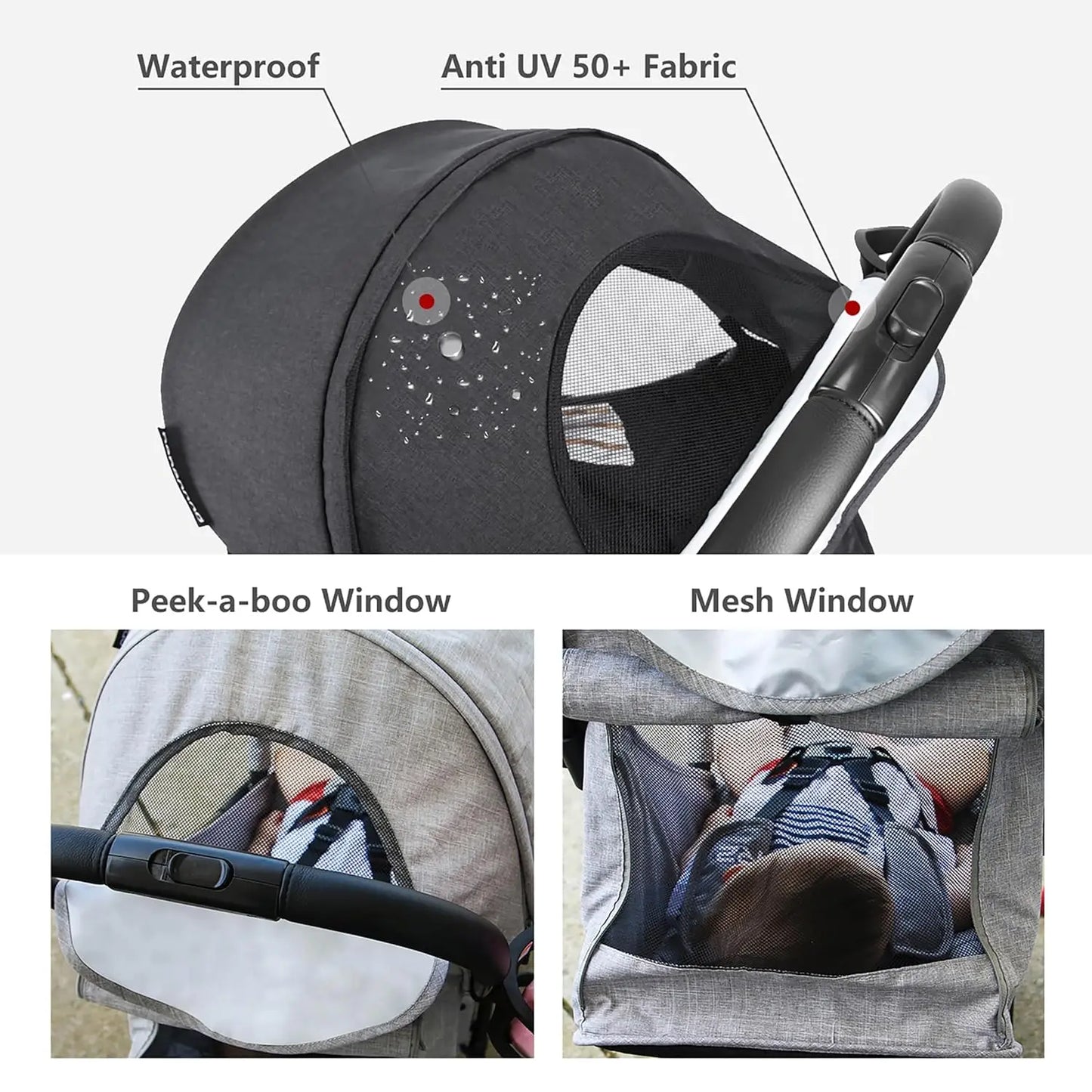 R2 Lightweight Compact Small Baby Stroller Foldable Travel Stroller for Baby Newborn Infant Toddler with Adjustable Backrest,