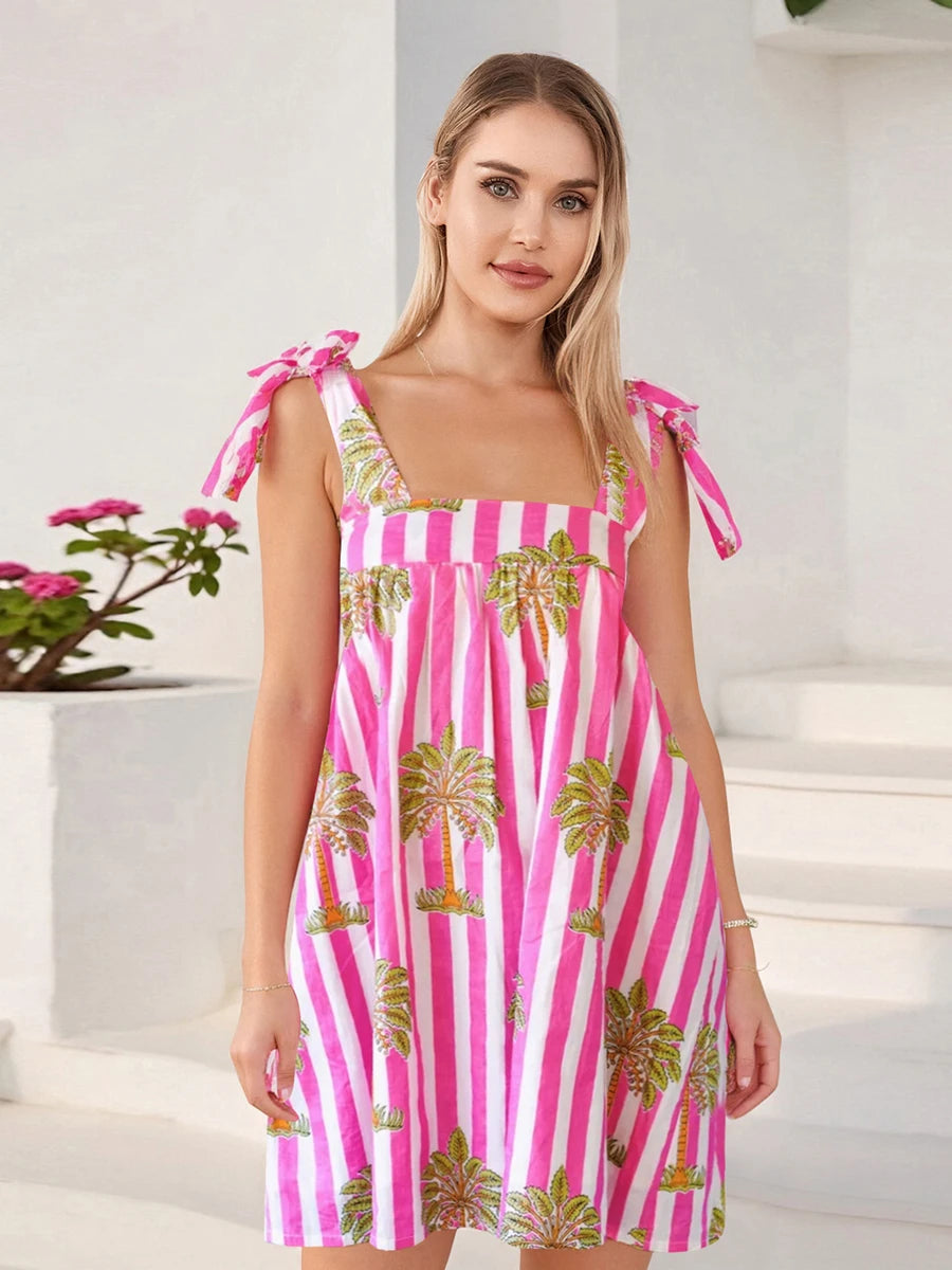 Women’s Boho Floral Print Spaghetti Strap Maxi Dress for Summer