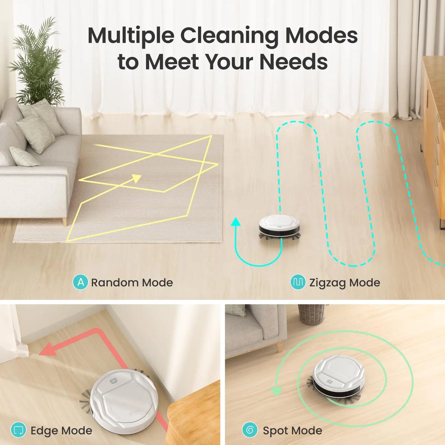 Lefant M210 Robot Vacuum Cleaner, 2000Pa Suction, 120 Mins - The Kings Lots