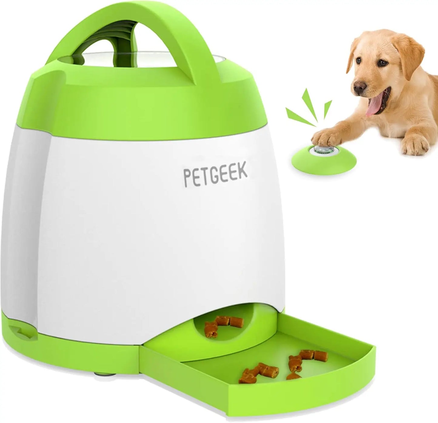 Automatic Treat Dispenser with Remote Button, Puzzle Memory Training Activity Toy- IQ Training Feeder, Pet Automatic Feeders - The Kings Lots