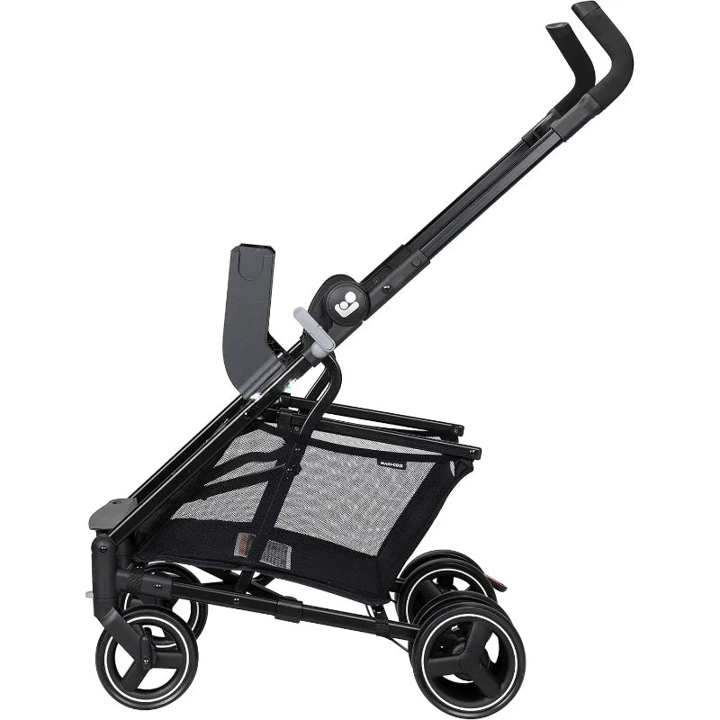 Baby Stroller, Car Seat Caddy, Ultra Compact, Travel System with Ample Storage, Black,