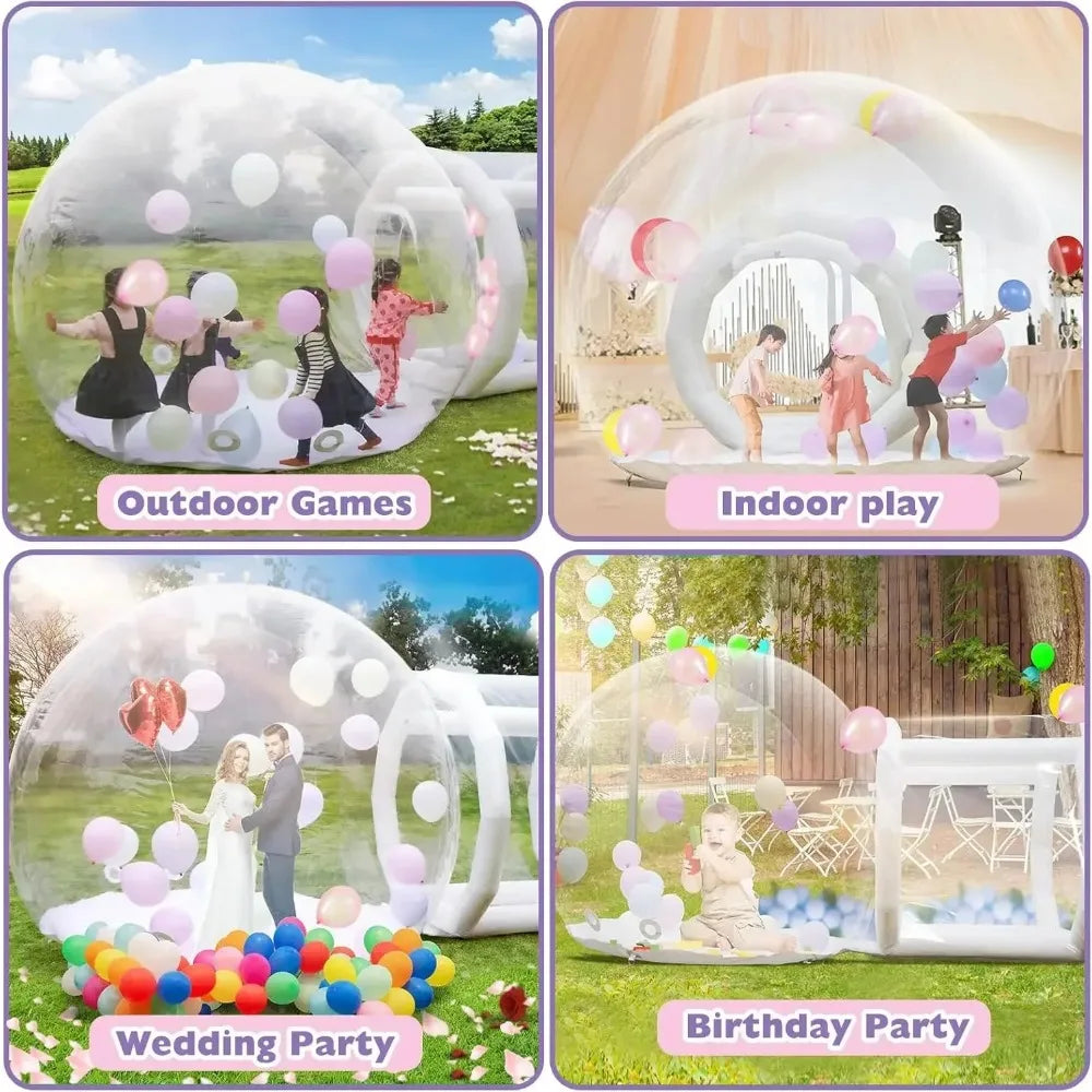 10FT Inflatable Bubble House Dome for Kids with Tunnel - The Kings Lots