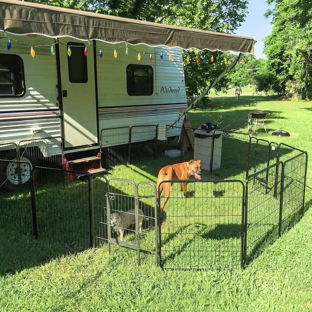Dog Playpen Indoor & Outdoor Foldable Pet Exercise Fence Pen