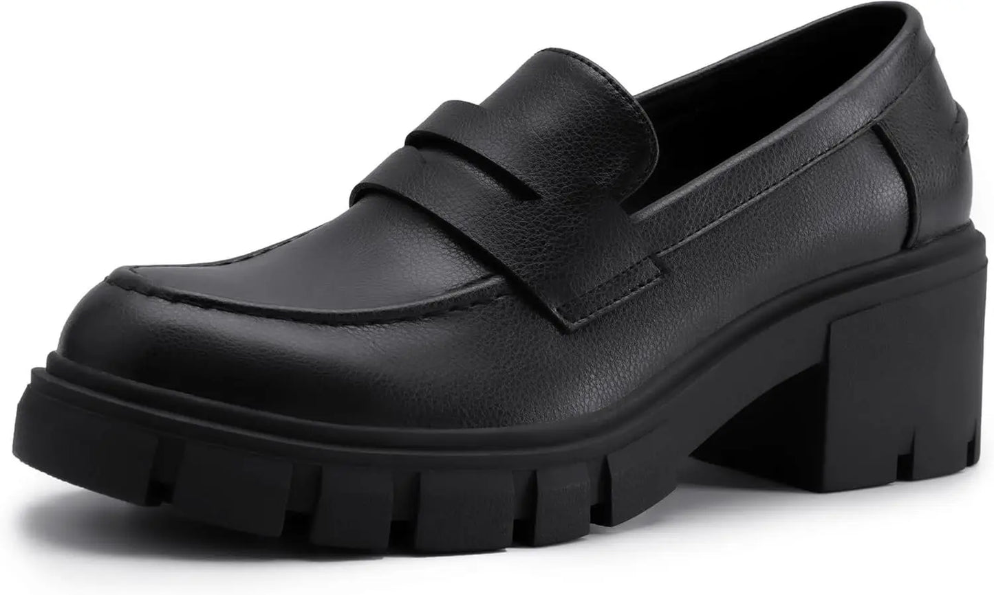 Women's Platform Chunky Loafers Comfortable Slip on Lug Sole - The Kings Lots