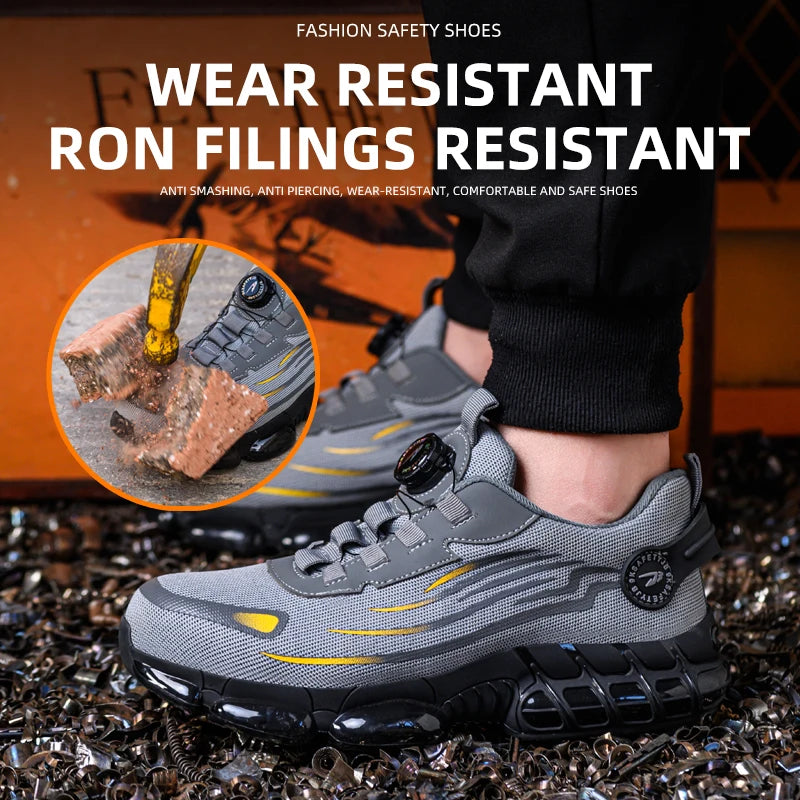 Breathable lace-free soft sole comfortable anti-smash anti-puncture labour insurance shoes - The Kings Lots
