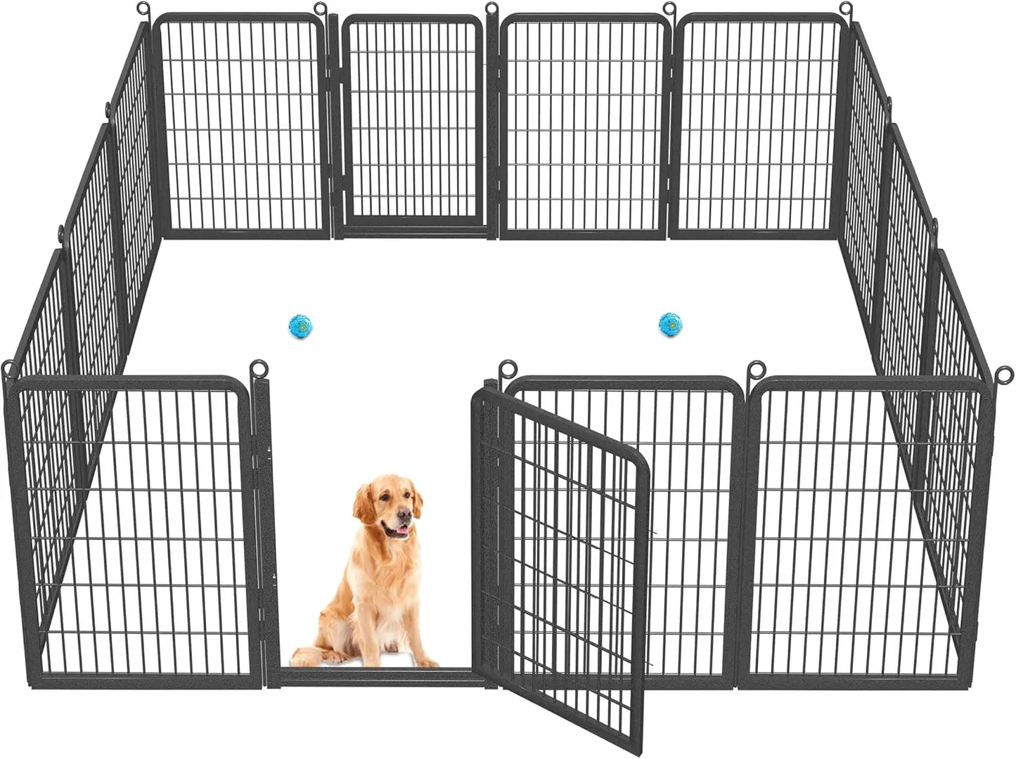 Dog Playpen Metal Outdoor Dog Pen with Door 40 Inch Height