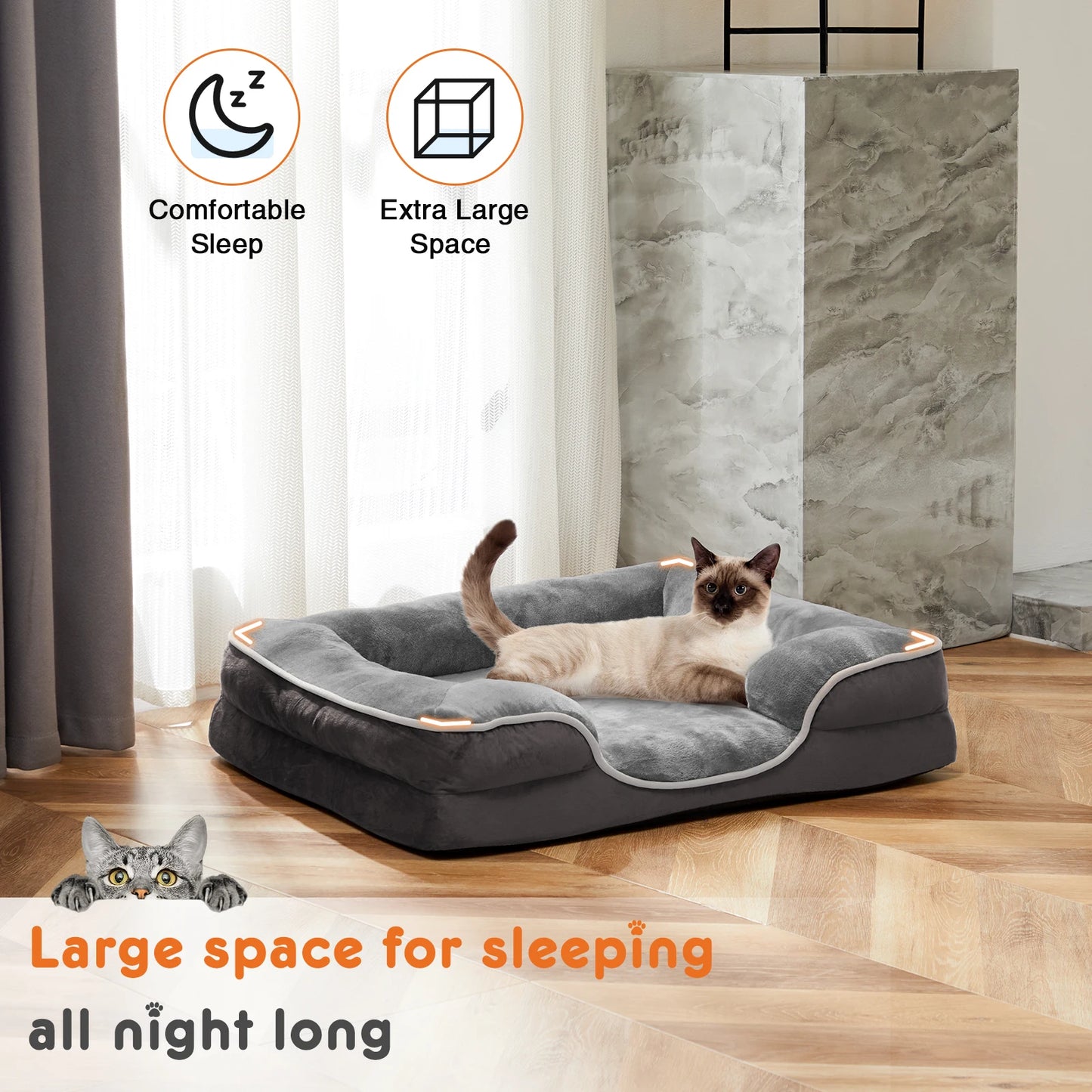 JHK Orthopedic Dog Bed Memory Foam for Small Dogs & Cats