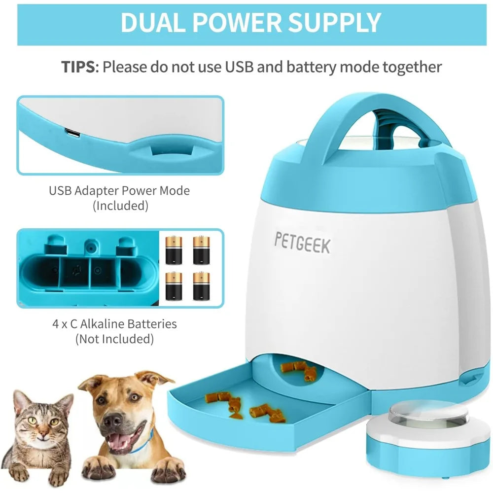 Automatic Treat Dispenser with Remote Button, Puzzle Memory Training Activity Toy- IQ Training Feeder, Pet Automatic Feeders - The Kings Lots