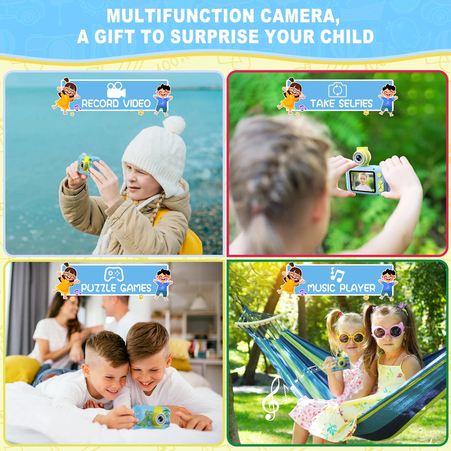 Kids Camera ARNSSIEN 180° Flip Lens Digital Camera for Kids - The Kings Lots