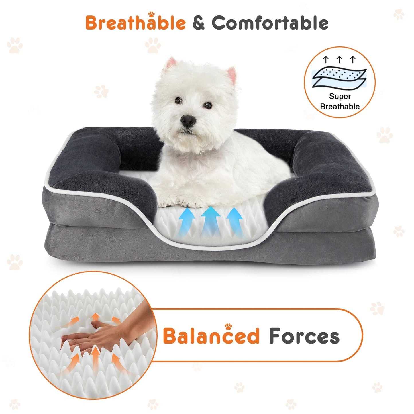 JHK Orthopedic Dog Bed Memory Foam for Small Dogs & Cats