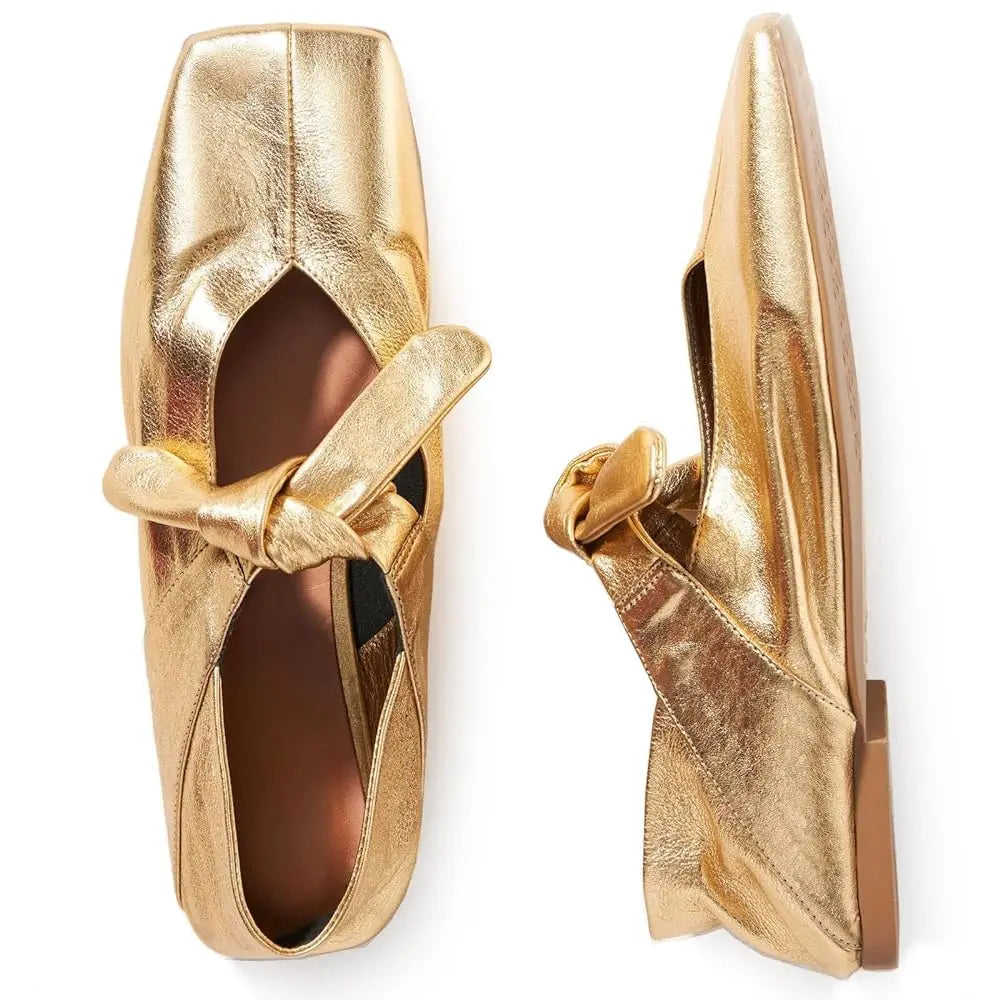 DoraTasia Cute Square Toe Ladies Ballet Shoes Fashion Flat - The Kings Lots