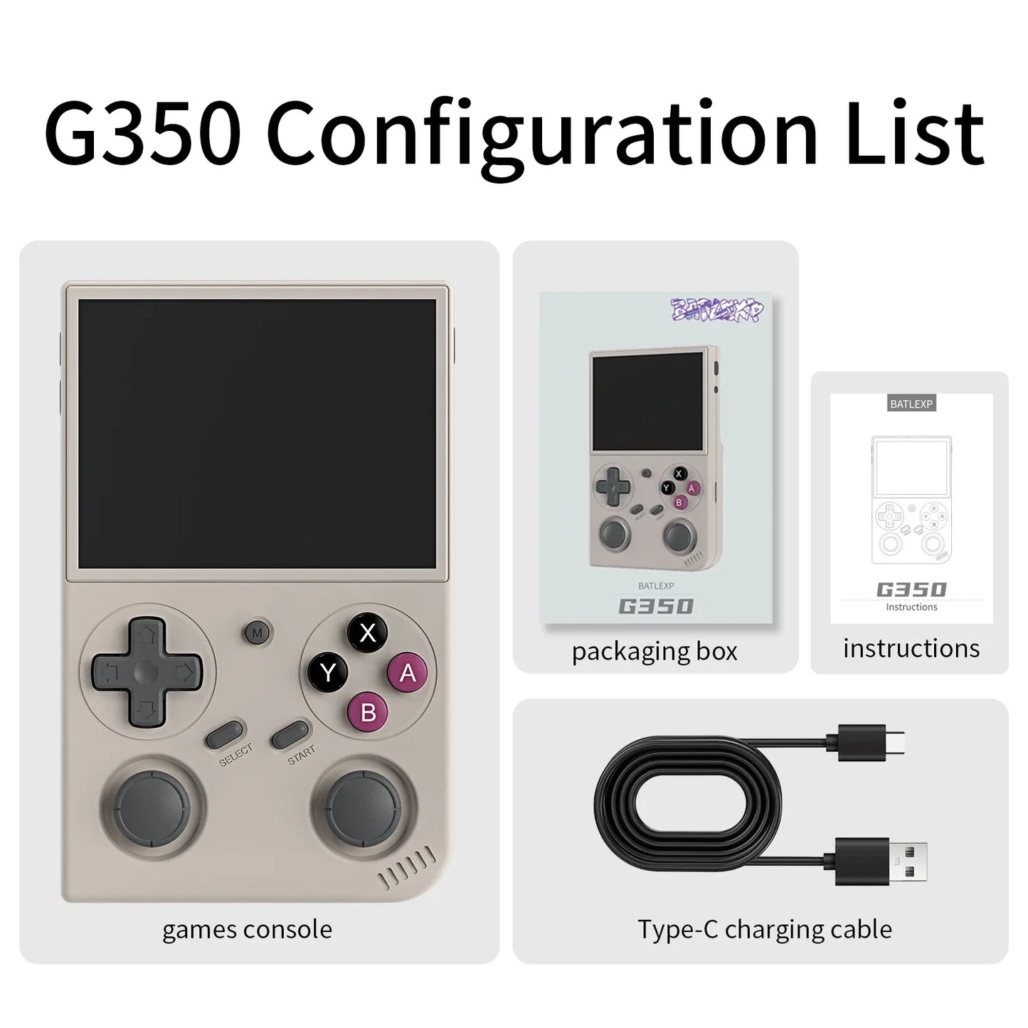 BATLEXP G350 Handheld Game Console Retro Portable Gift - The Kings Lots