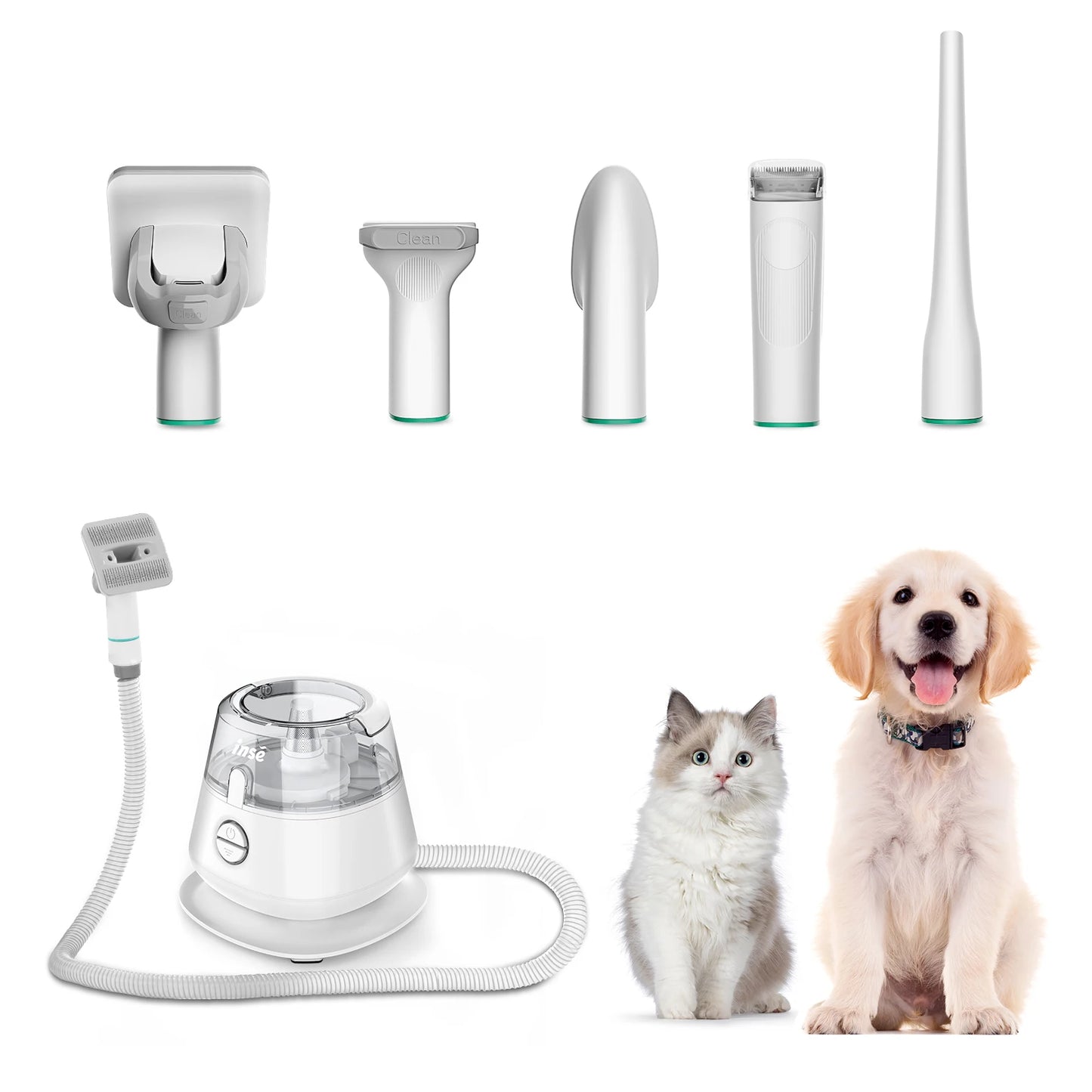 INSE P20 Pet Grooming Kit & Vacuum Suction 99% Pet Hair - The Kings Lots