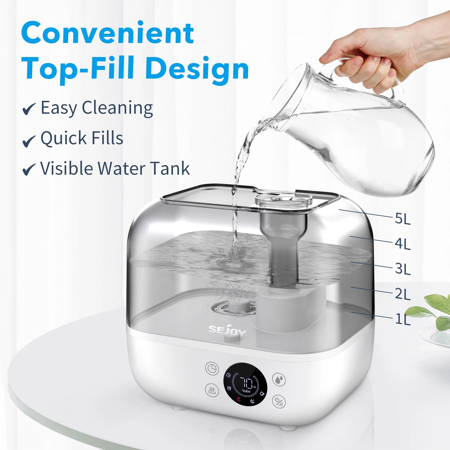 110/220V Humidifier for Bedroom Large Room Home 5L