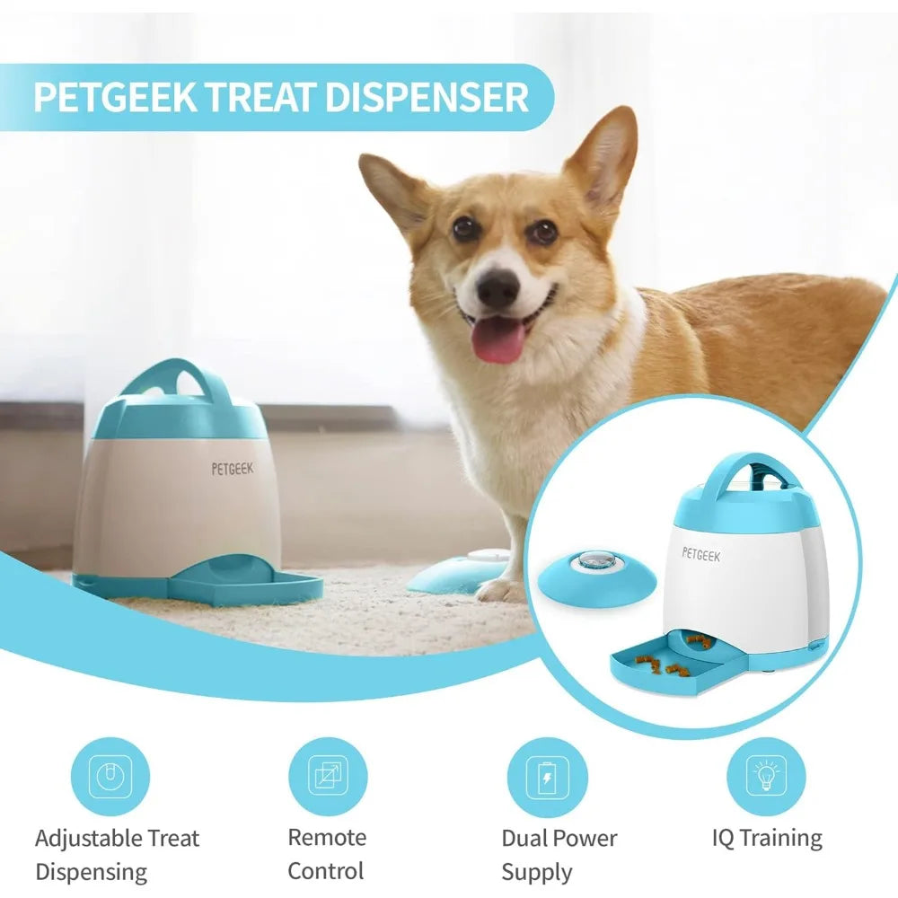 Automatic Treat Dispenser with Remote Button, Puzzle Memory Training Activity Toy- IQ Training Feeder, Pet Automatic Feeders - The Kings Lots