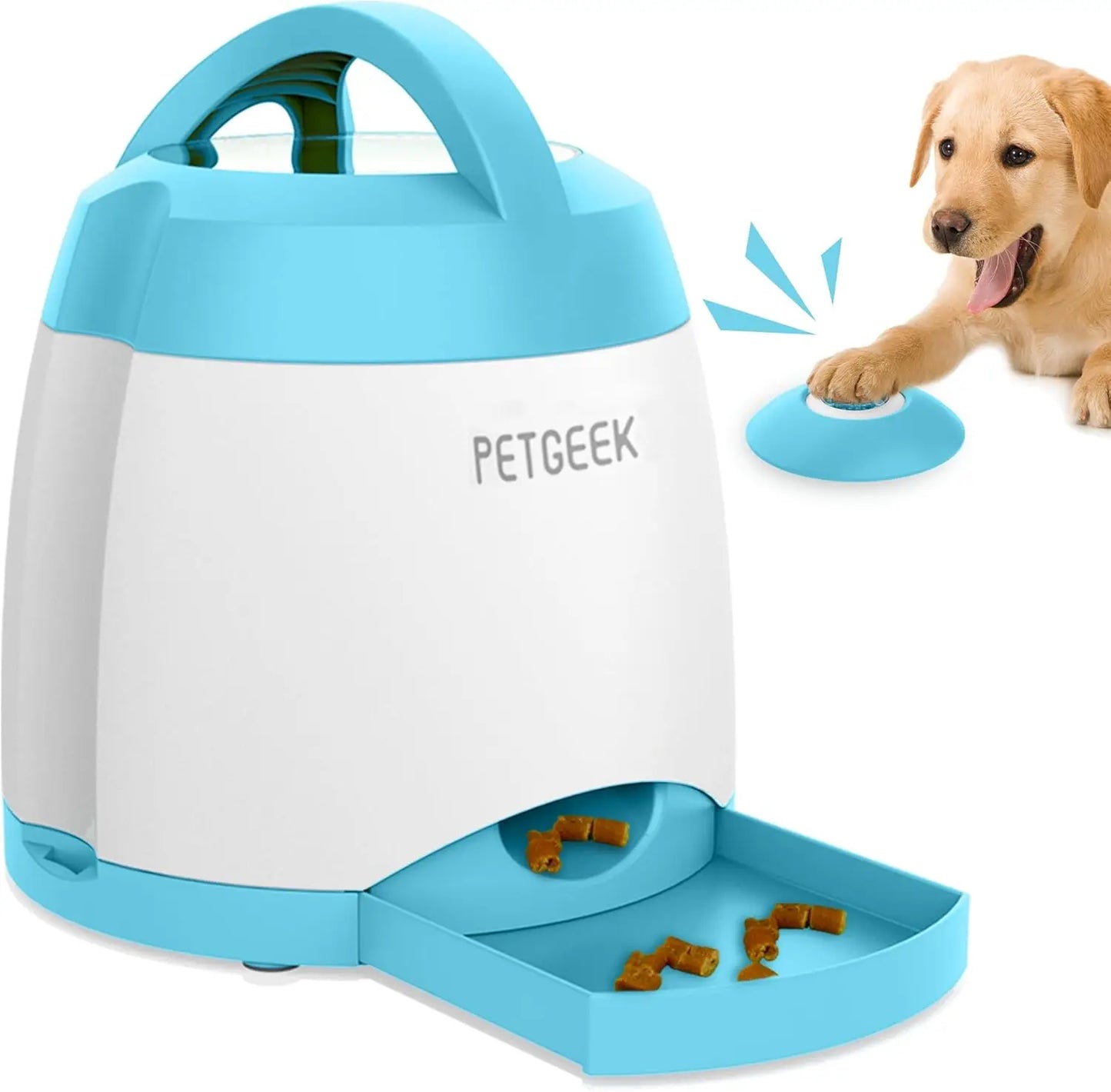 Automatic Treat Dispenser with Remote Button, Puzzle Memory Training Activity Toy- IQ Training Feeder, Pet Automatic Feeders - The Kings Lots