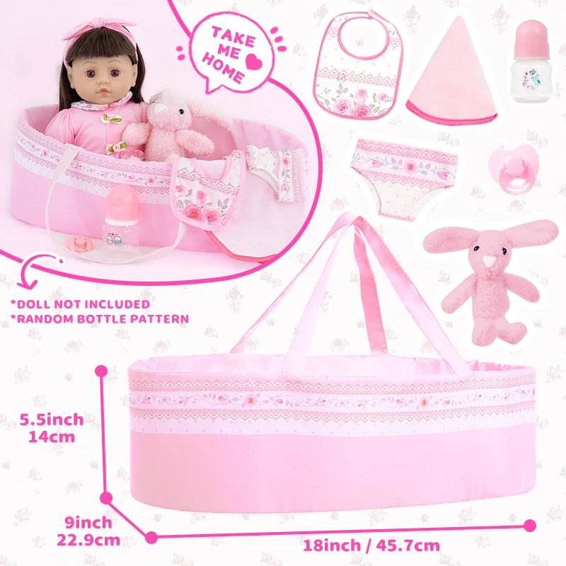 Lovely Pink Series Sleepwear set Doll Accessories Clothes Swimwear Mini Bow Dress For Rebirth Doll 18Inch Baby Doll DIY Toy Gift - The Kings Lots