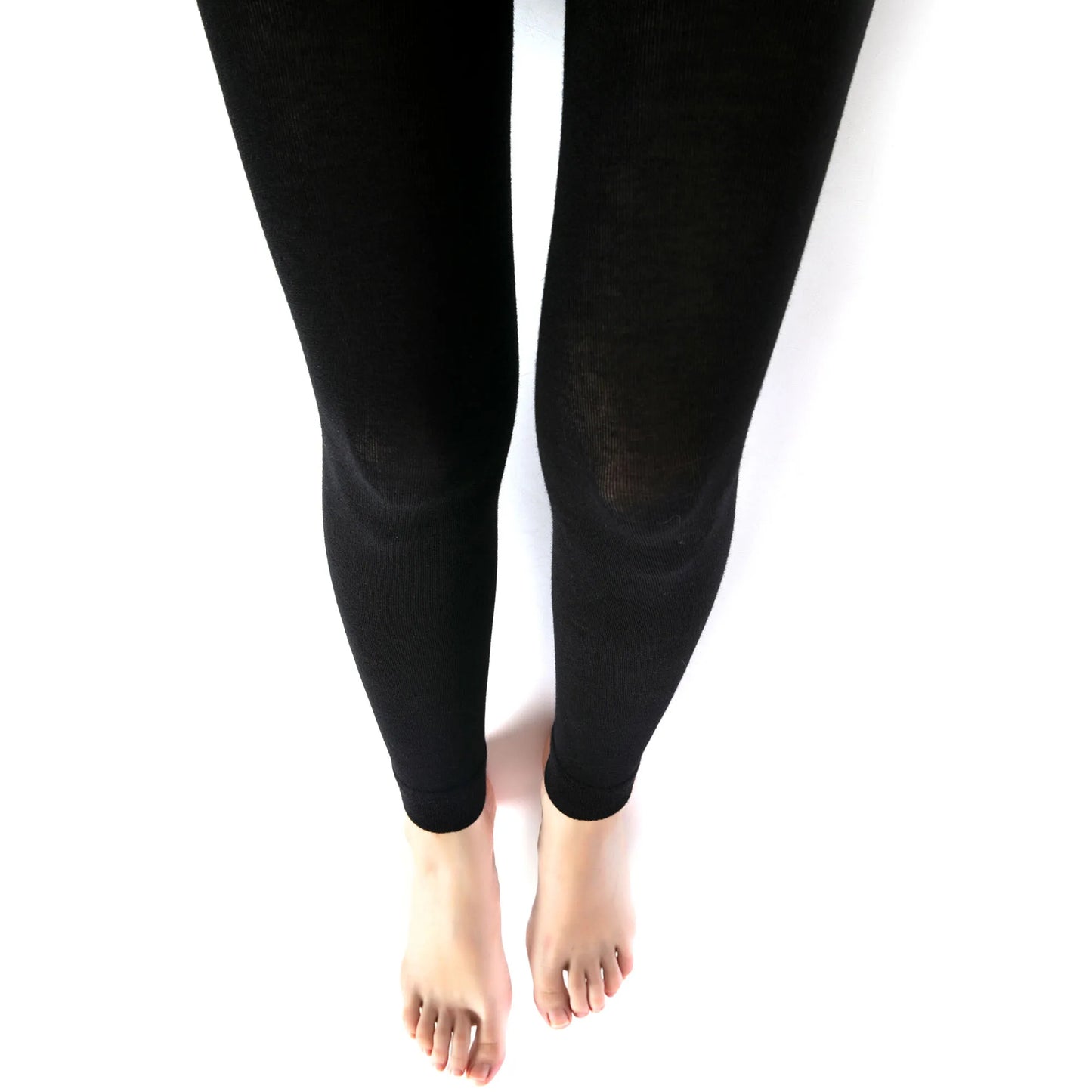Black Thermal Leggings for Women Microfiber Soft Stretchy Full Leggings