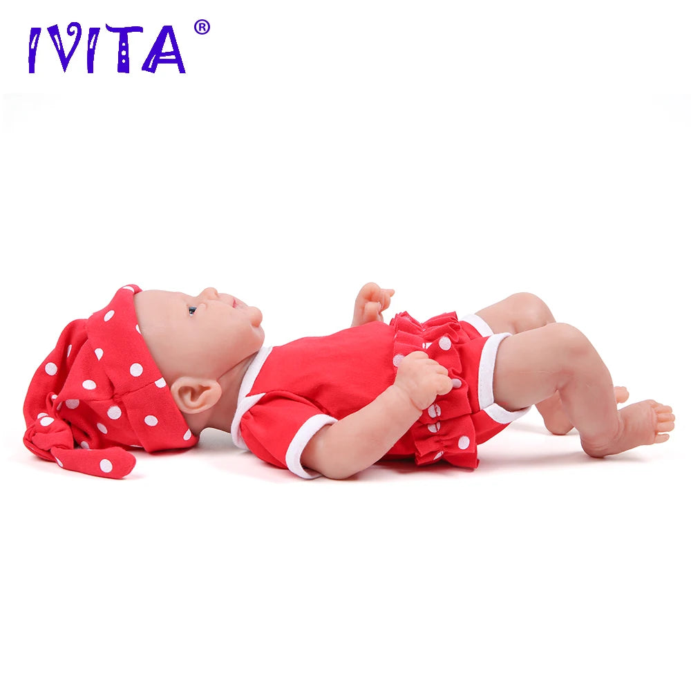 IVITA 14inch 1.65kg Full Body Silicone Bebe Reborn Doll Soft Lifelike Baby DIY Blank Toys Realistic Girl Baby Dolls for Children - The Kings Lots