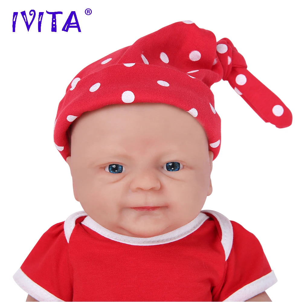 IVITA 14inch 1.65kg Full Body Silicone Bebe Reborn Doll Soft Lifelike Baby DIY Blank Toys Realistic Girl Baby Dolls for Children - The Kings Lots