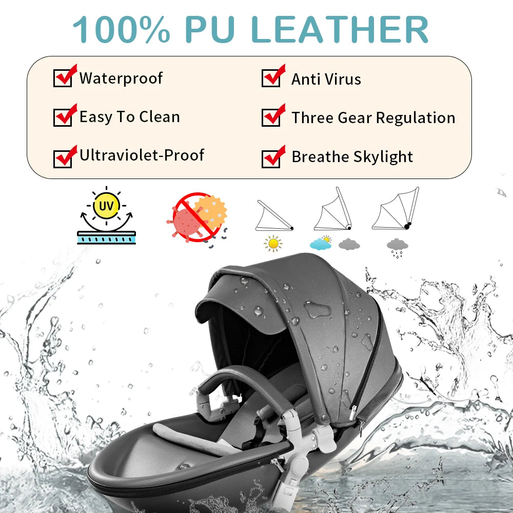 Hot Mom Baby Stroller 3 in 1 Travel System， 360° Rotation High Landscape Stroller, Large Wheels, Suitable For Various Terrains,F - The Kings Lots