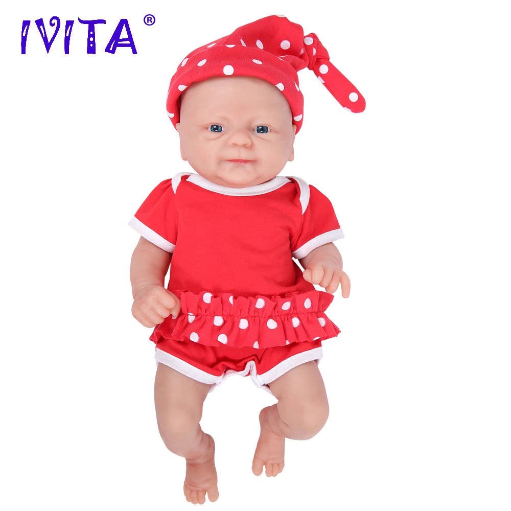 IVITA 14inch 1.65kg Full Body Silicone Bebe Reborn Doll Soft Lifelike Baby DIY Blank Toys Realistic Girl Baby Dolls for Children - The Kings Lots