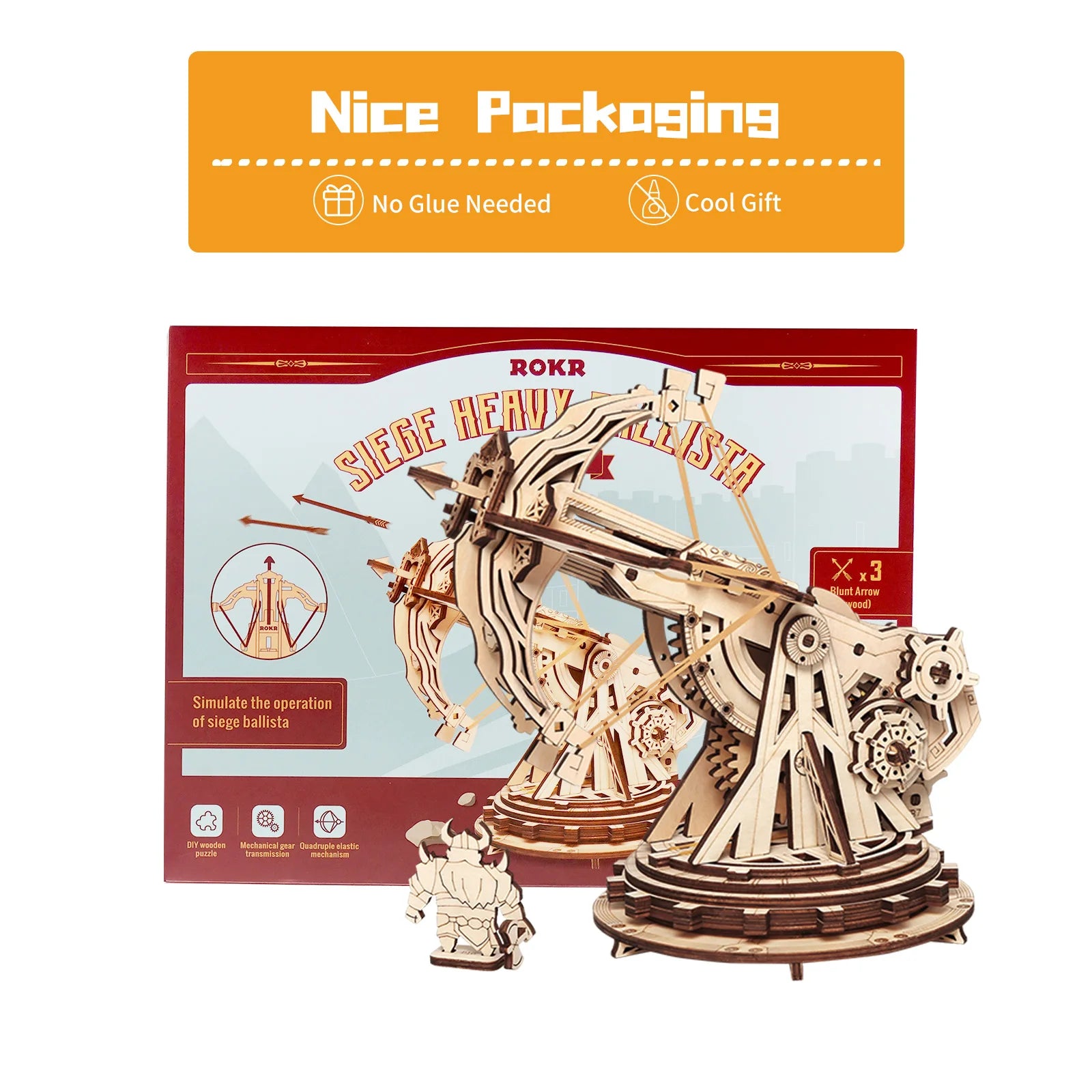 Robotime 3D Wooden Puzzle Medieval Siege Weapons Game KW401 KW801 - The Kings Lots