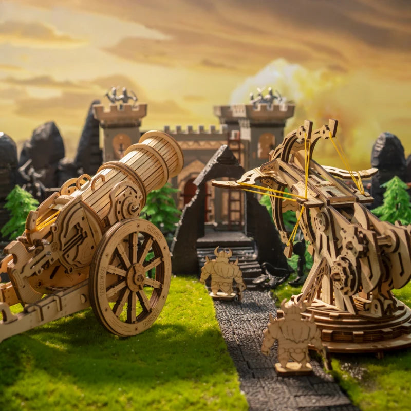 Robotime 3D Wooden Puzzle Medieval Siege Weapons Game KW401 KW801 - The Kings Lots