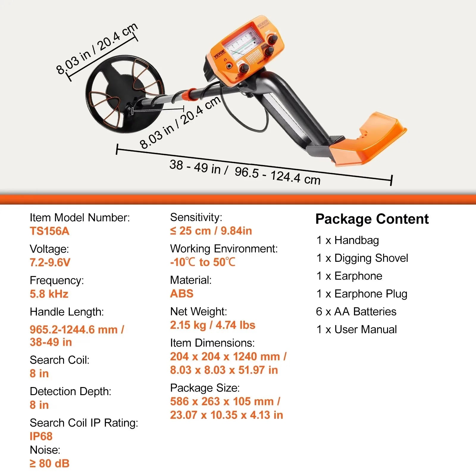 VEVOR Metal Detector for Adults & Kids 10Inch Waterproof Coil - The Kings Lots