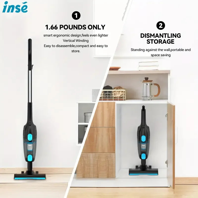 INSE R6 Corded Ultra-Lightweight Bagless Vacuum 15KPa Suction - The Kings Lots