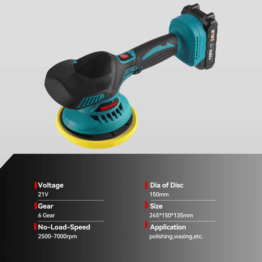 ONEVAN 7000RPM Electric Car Polisher Cordless Wax Machine - The Kings Lots