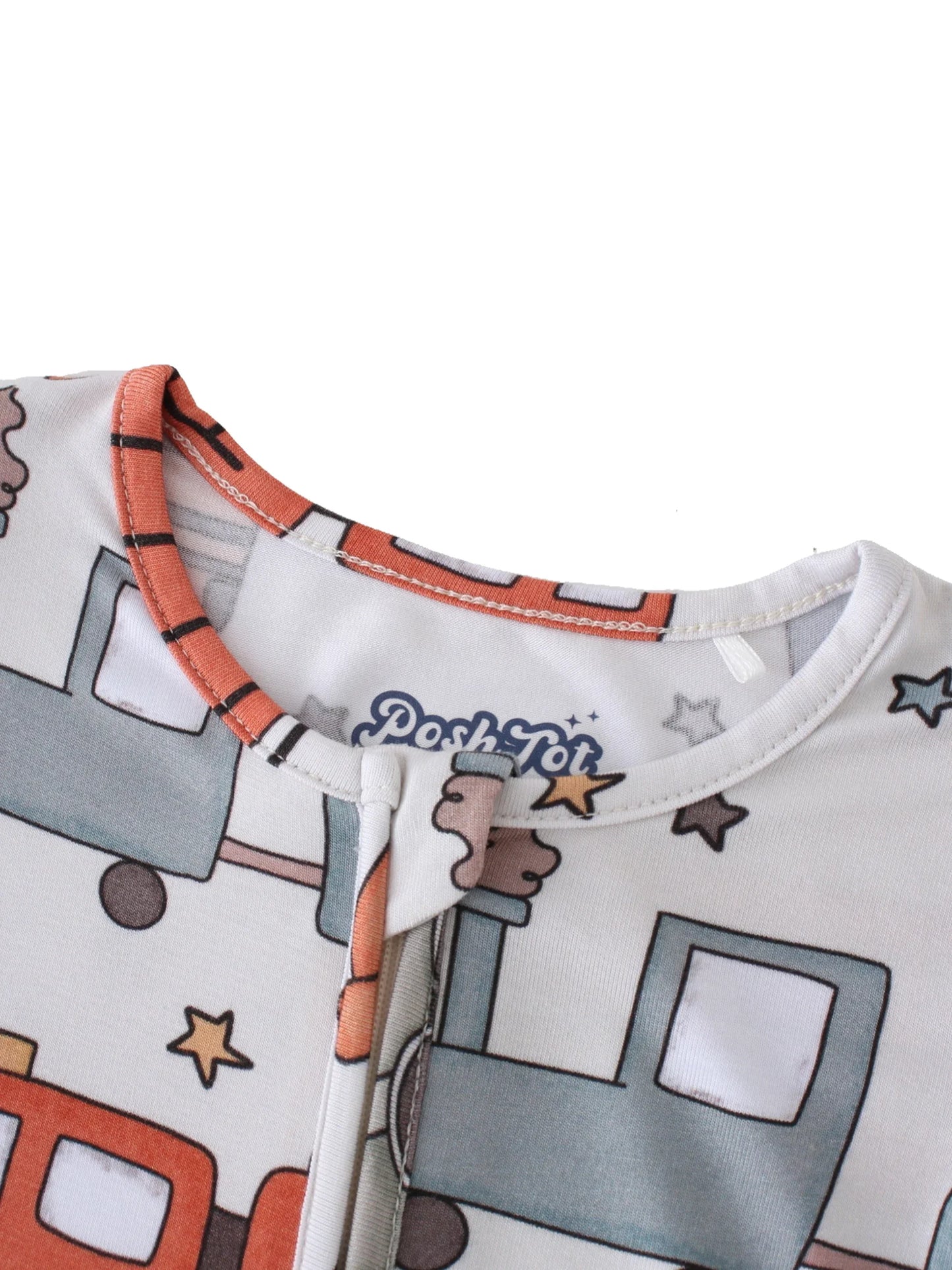 POSHTOT Toy Car Printed Bamboo Fiber Baby Long Sleeve Romper - The Kings Lots