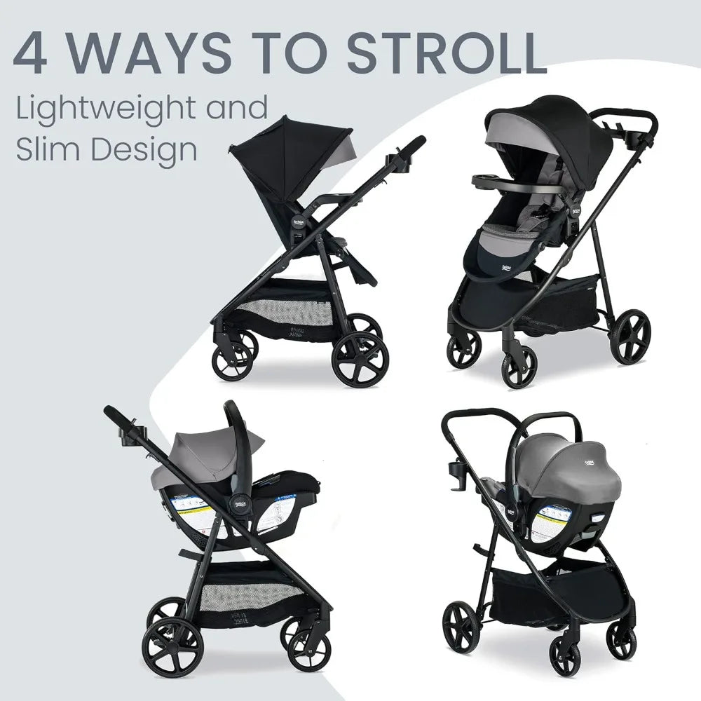 Willow Brook S+ Baby Travel System, Infant Car Seat and Stroller Combo with Alpine Base, ClickTight Technology