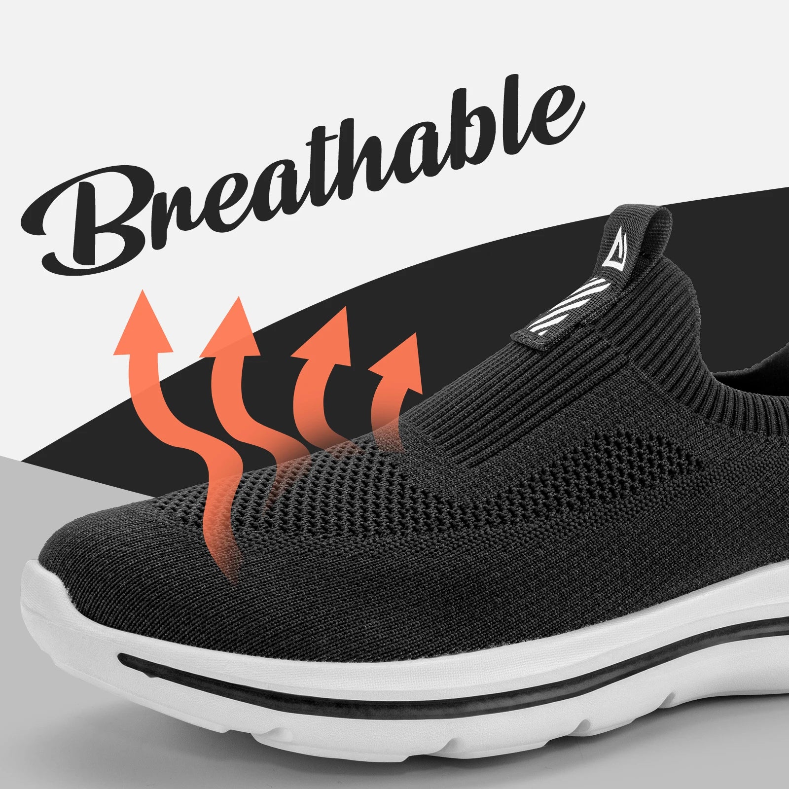 Men Sneakers Walking Shoes for Man Black Slip On Casual Shoes Athletic Lightweight Breathable Mesh Knit Running Shoes 1239 - The Kings Lots