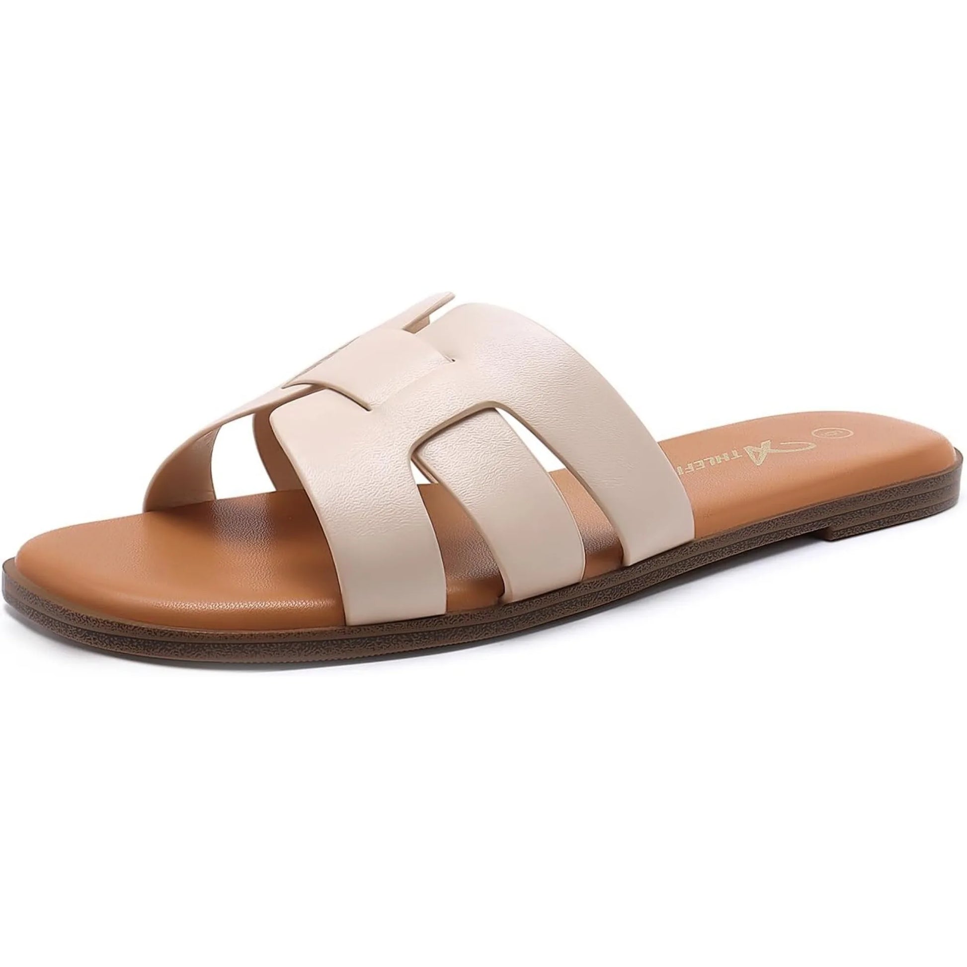 Women's Flat Sandals Dressy Summer Square Open Toe Slip On - The Kings Lots