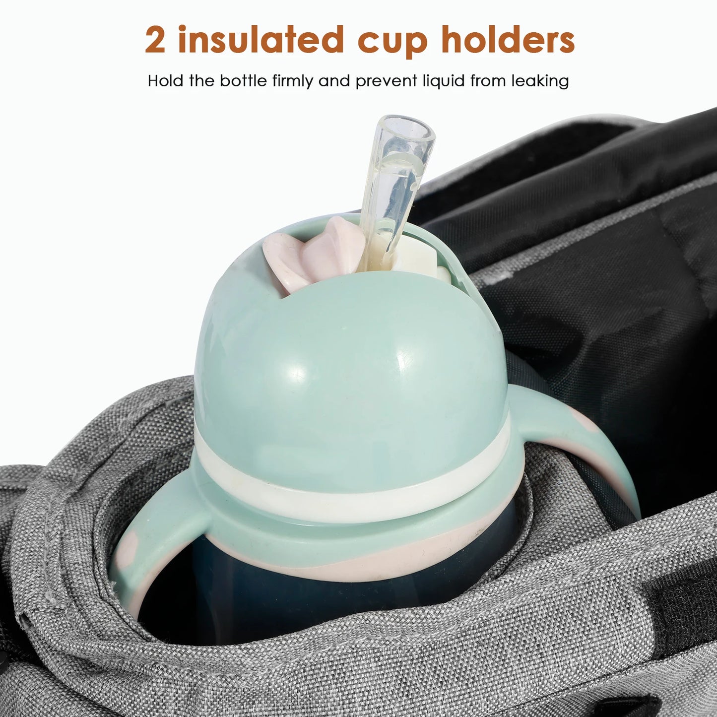 5PCS/1PCS Stroller Organizer with Insulated Cup Holder Detachable Phone Bag Shoulder Strap for Uppababy Baby Jogger Britax BOB