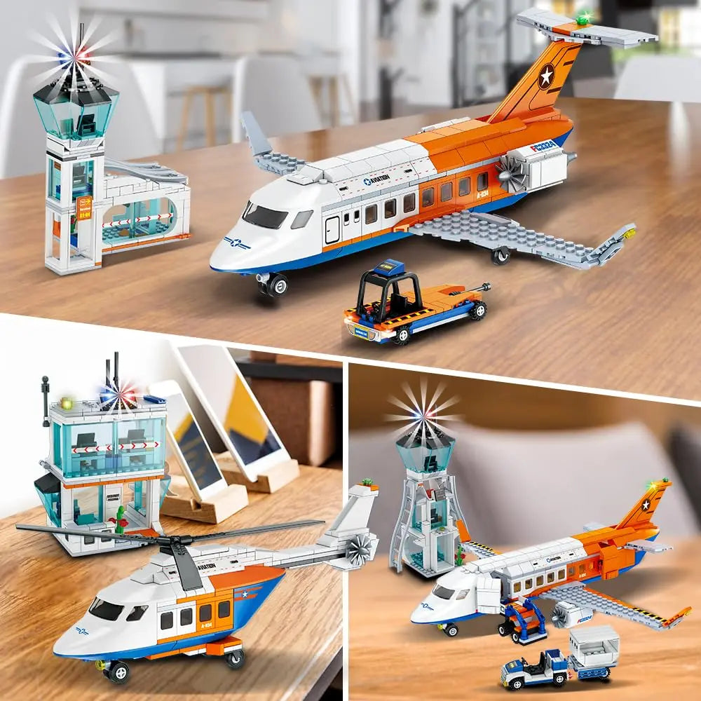 HOGOKIDS City Passenger Airplane Building Set STEM 3 in 1 Toy - The Kings Lots