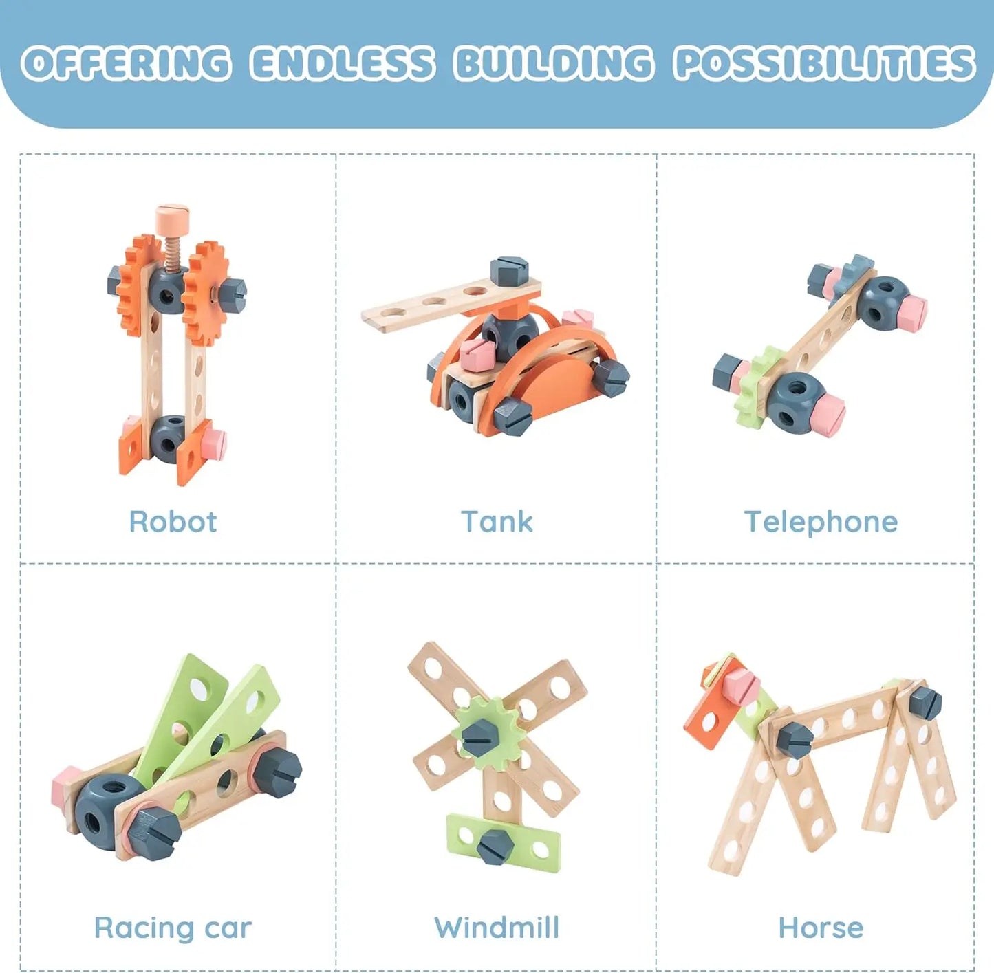 Robotime Kids Tool Bench Set Large Wooden Work Bench Toys - The Kings Lots