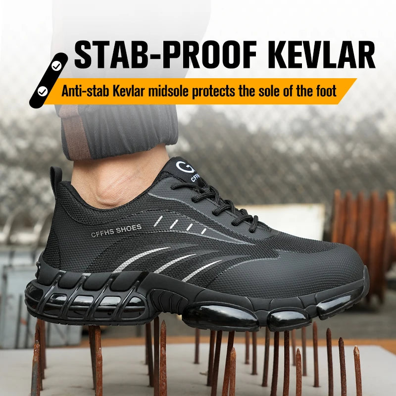 Breathable, lightweight and comfortable anti-smash and anti-puncture safety shoes - The Kings Lots