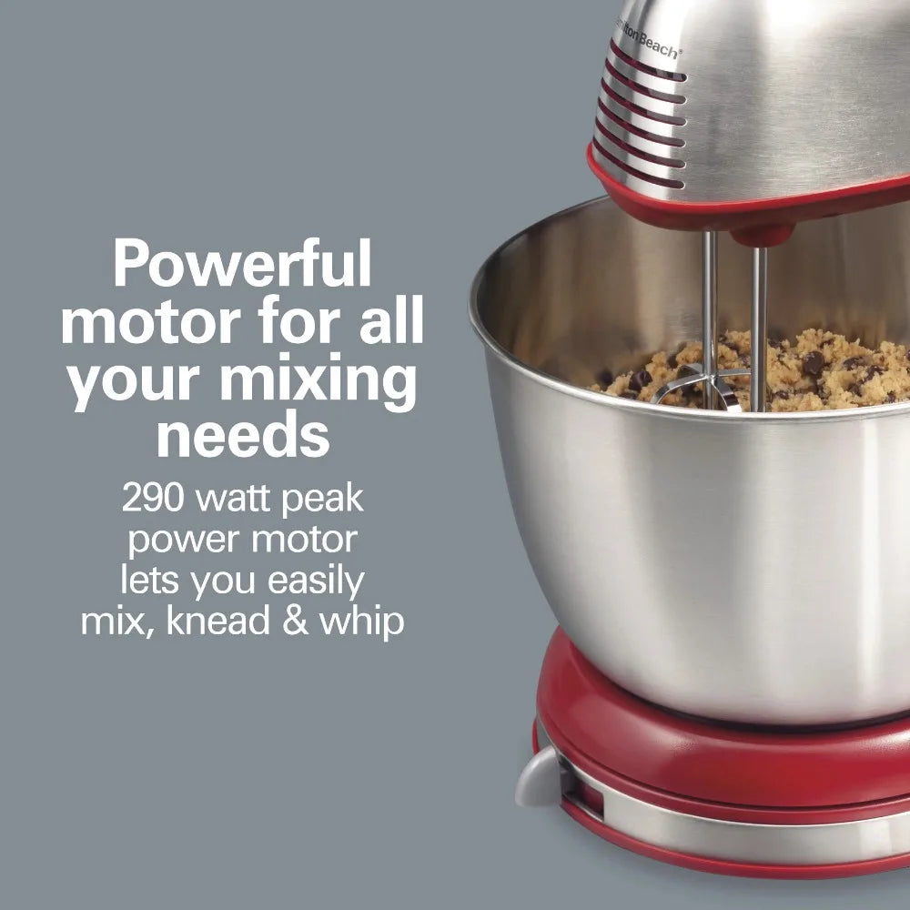 Classic Stand Mixer 4 Quart Stainless Steel Bowl Red