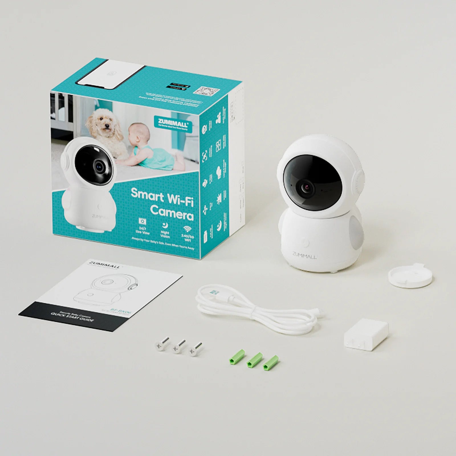 ZUMIMALL Wired Security Camera, 5G/2.4G WiFi Baby Monitor - The Kings Lots