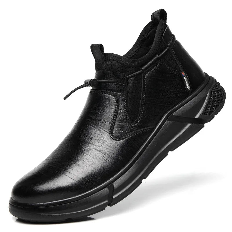 Steel Toe Waterproof Work Boots Puncture-Resistant Work Boots Indestructible Shoes Outdoor Slip-Proof for Oil Rig & Mining Black - The Kings Lots
