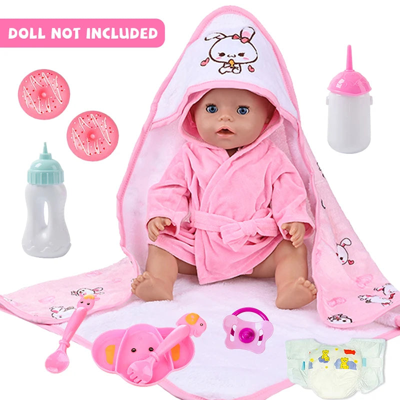 Reborn Doll Holding Blanket Rabbit Pajamas Fit For 18Inch/45Cm Baby Doll Clothes Soothing Realistic Reborns Popular Girl Gift - The Kings Lots