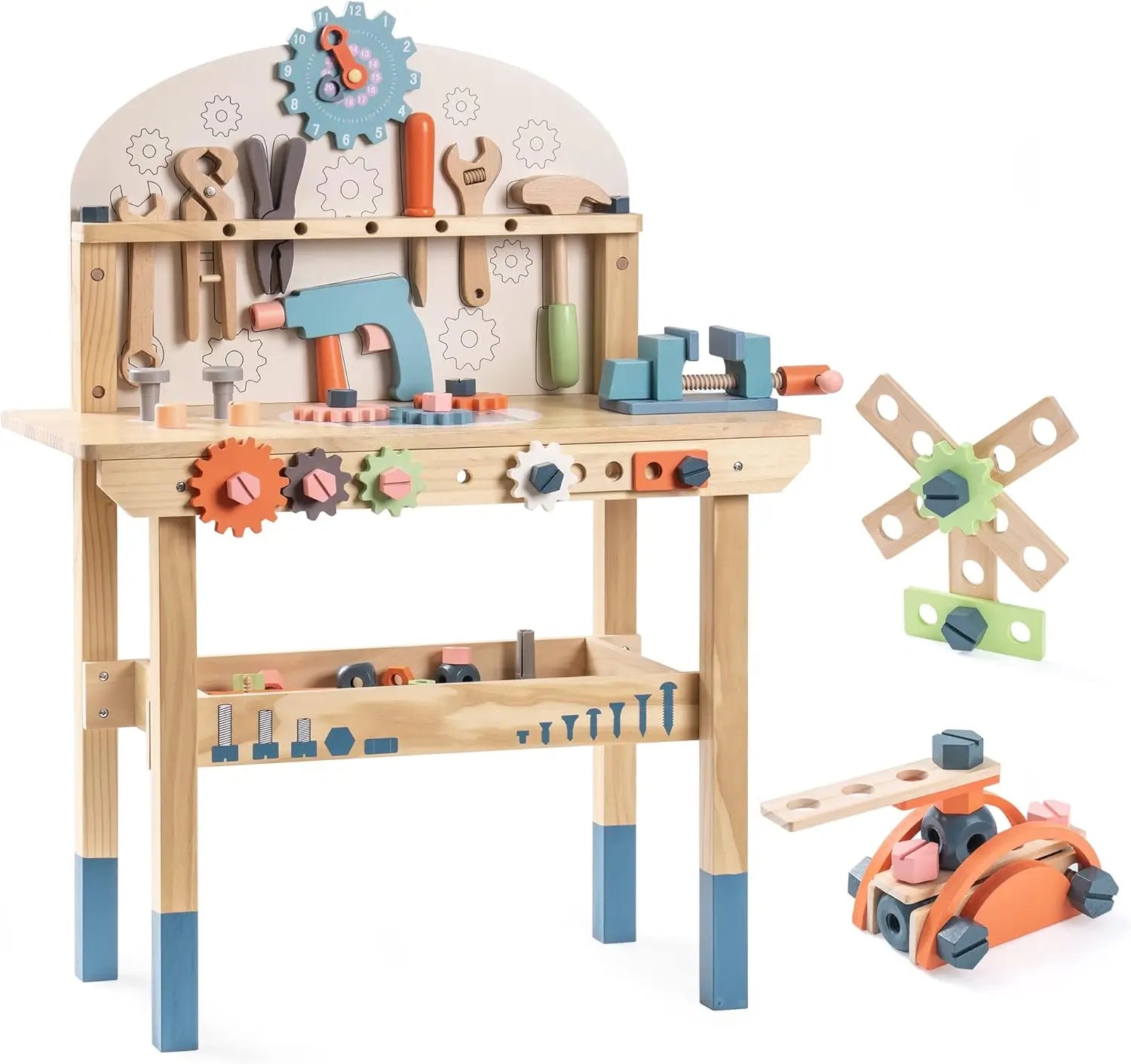 Robotime Kids Tool Bench Set Large Wooden Work Bench Toys - The Kings Lots