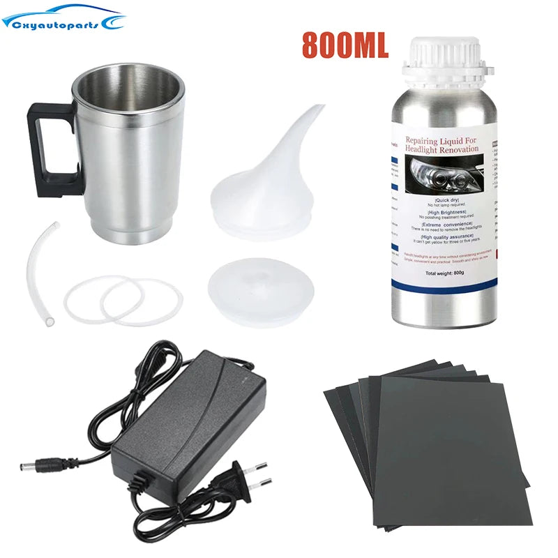 Car Headlight Chemical Polishing Kit 800ML Restoration Fluid - The Kings Lots