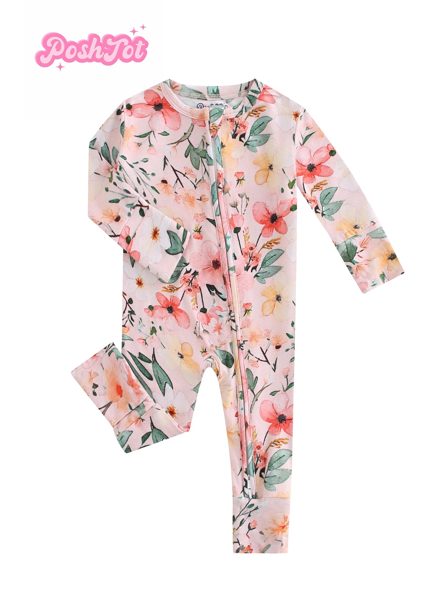 2pcs POSHTOT bamboo fiber long sleeves for baby. Baby pajamas two-way zipper 0-2 year old jumpsuit.Baby jumpsuit. - The Kings Lots