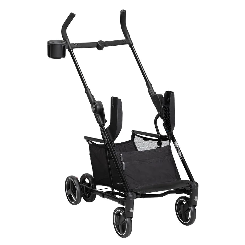 Baby Stroller, Car Seat Caddy, Ultra Compact, Travel System with Ample Storage, Black,