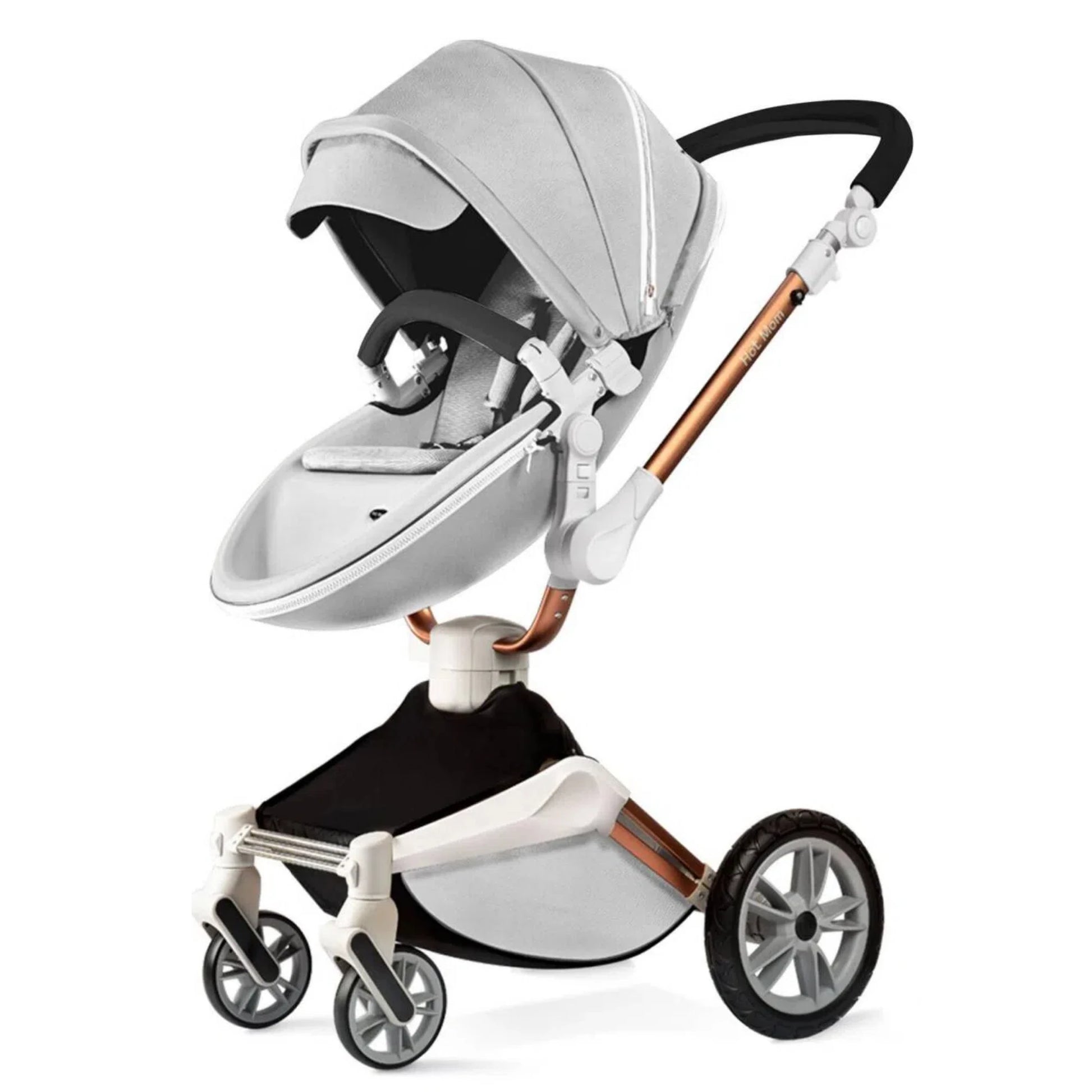 Hot Mom Baby Stroller 3 in 1 Travel System， 360° Rotation High Landscape Stroller, Large Wheels, Suitable For Various Terrains,F - The Kings Lots